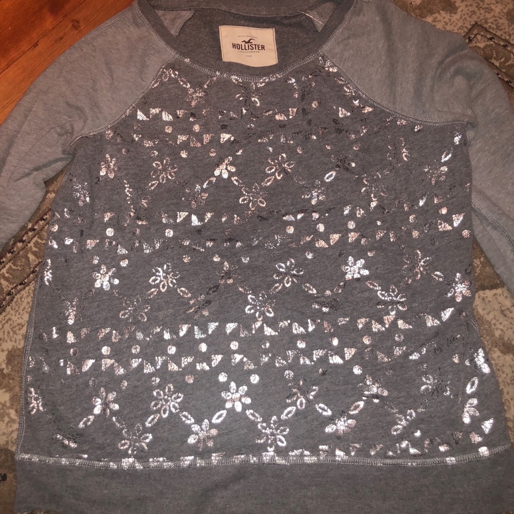 Hollister metallic detailed crewneck sweatshirt
